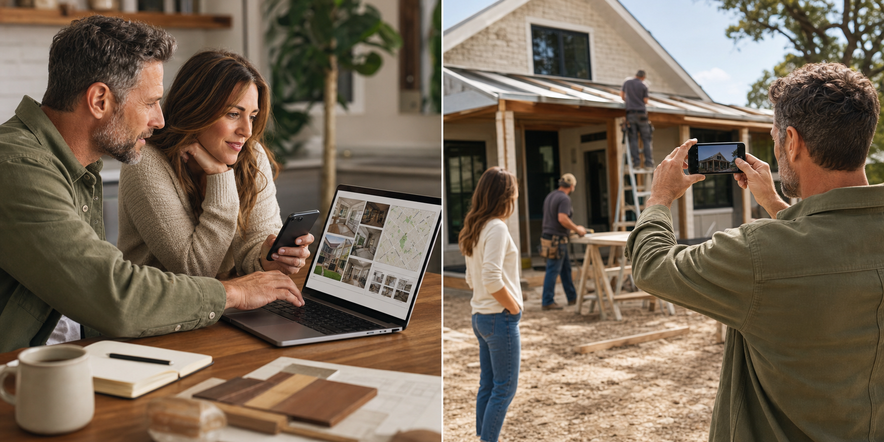 A remodeler updating services, photos, and local lead tracking from an active project