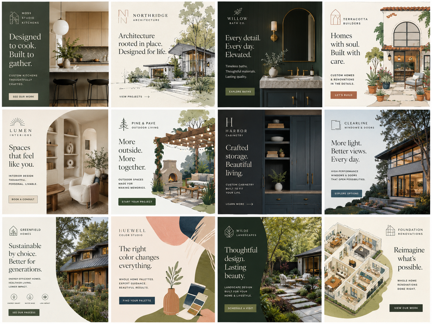 Example social tile showing a structured remodeling content post
