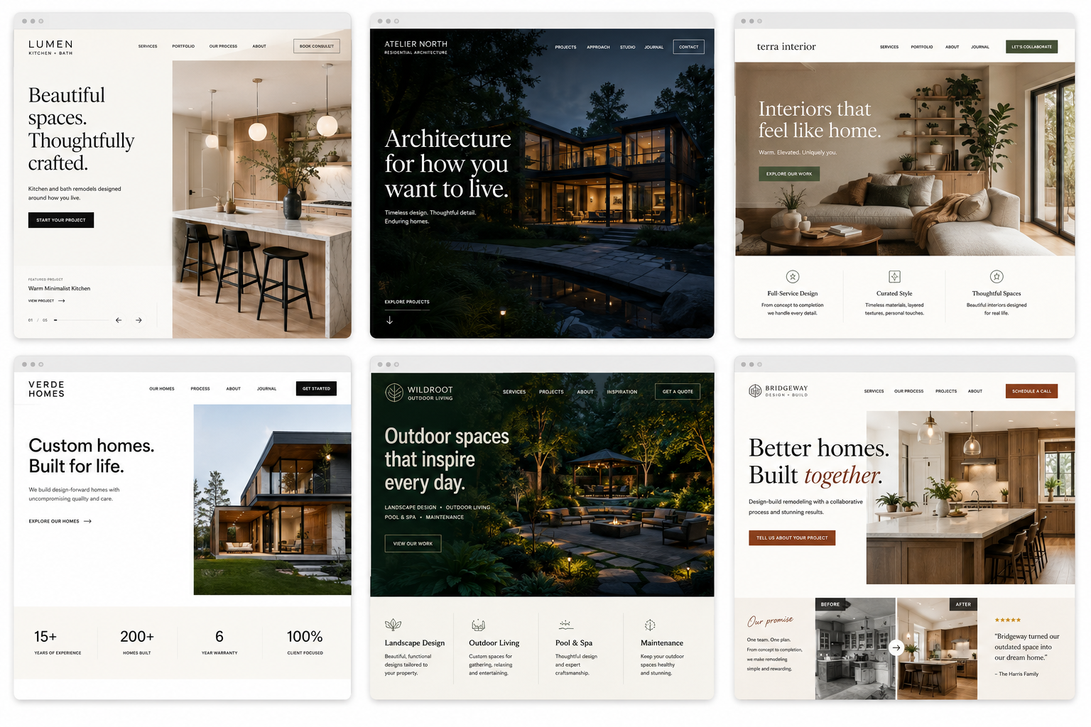 Example website tile showing project proof and remodeler website layout